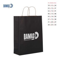 Black printed paper bags