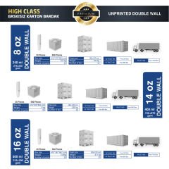 Double Beyaz Karton Bardak ( Baskısız ) 8 oz - Beyaz - 1.000 adet