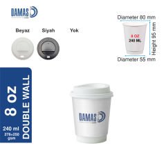 Double Beyaz Karton Bardak ( Baskılı )