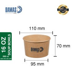 Kraft Çorba Kasesi ( Baskılı / Baskısız ) 16 OZ - 500 cc  - Baskılı - 50.000 adet - Yok