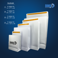 white envelope gift paper bag