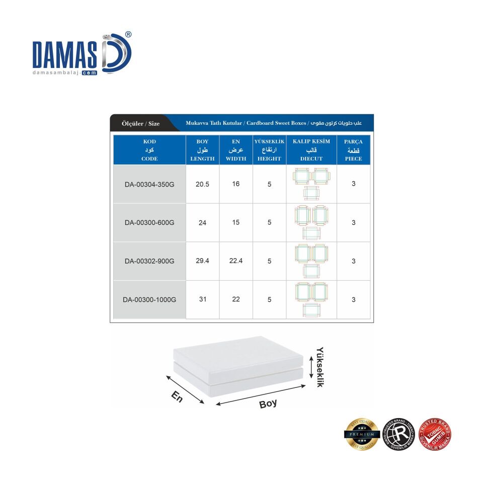 Lambalı Karton Çikolata Kutuları Montajsız - 5.000 adet - 20,5x16x5 cm - 350G - Mat Selefon + Altın Yaldız