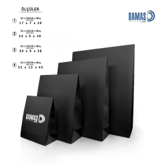 Tek Yön Baskılı Siyah Kraft Hediye Paketi