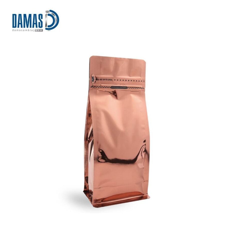 Parlak Pocket Kilitli Renkli Metalize Flat Bottom (Baskısız) 12,5x27,5x8  cm - 500gr - 750 adet - Gri