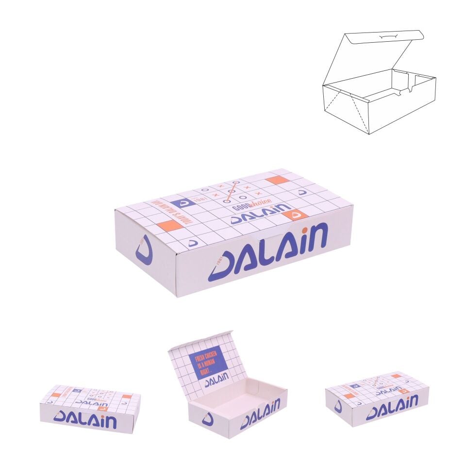 Karton Yemek Kutusu DMSYK-004 15,5x15x3,5 cm - İç Selefonlu  - 10.000 adet