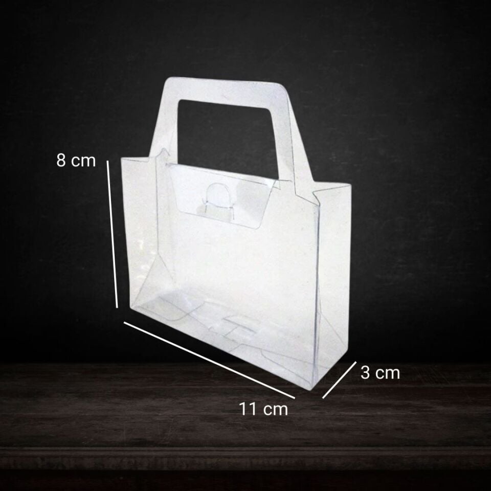 Şeffaf Asetat Çanta 1.000 adet  - 8 x  11 x 3 cm