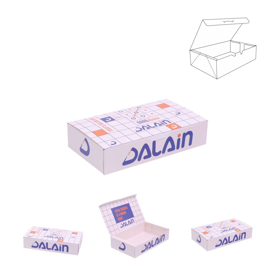 Karton Yemek Kutusu DMSYK-004 28x20x3,5 cm - İç Selefonlu  - 5.000 adet