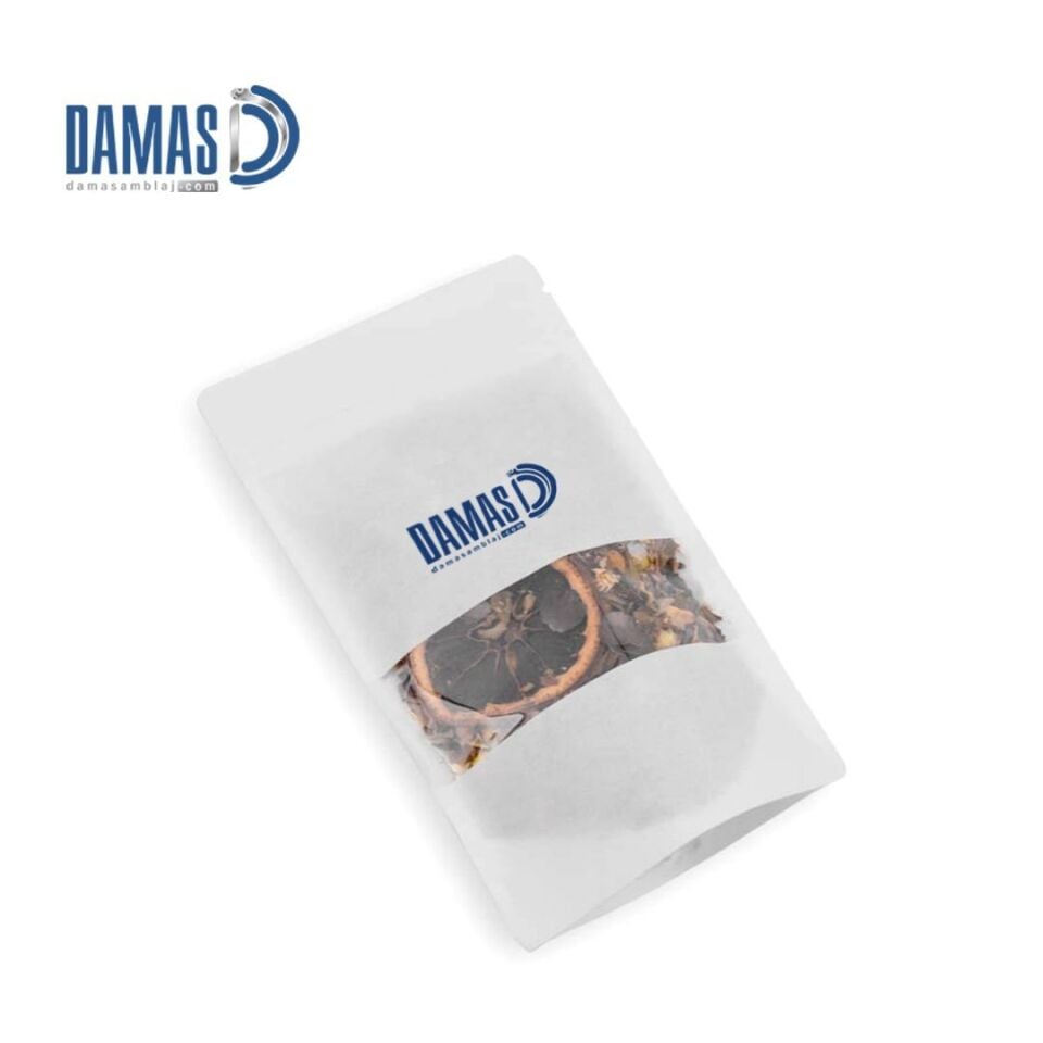 Kilitli Pencereli Beyaz Kraft Doypack (Baskılı)