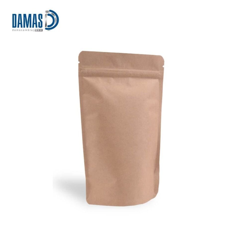 Kraft Alüminyum Kilitli Doypack  ( Baskısız )