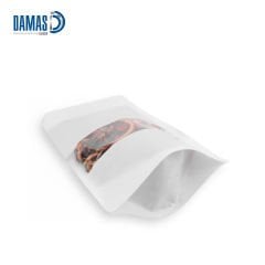 Kilitli Pencereli Beyaz Kraft Doypack ( Baskılı )