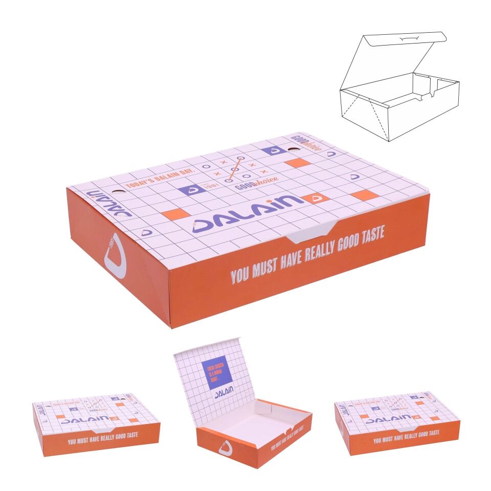 Karton Yemek Kutusu DMSYK-004 22,4x15,7x5,8 cm - İç Dış Selefonlu  - 5.000 adet