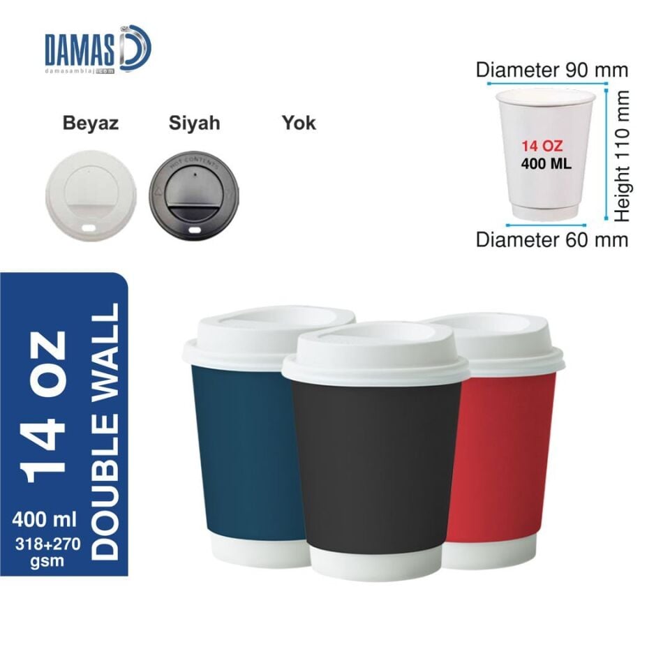 Double Renkli Karton Bardak ( Baskısız )