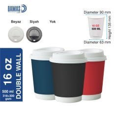 Double Renkli Karton Bardak ( Baskısız )