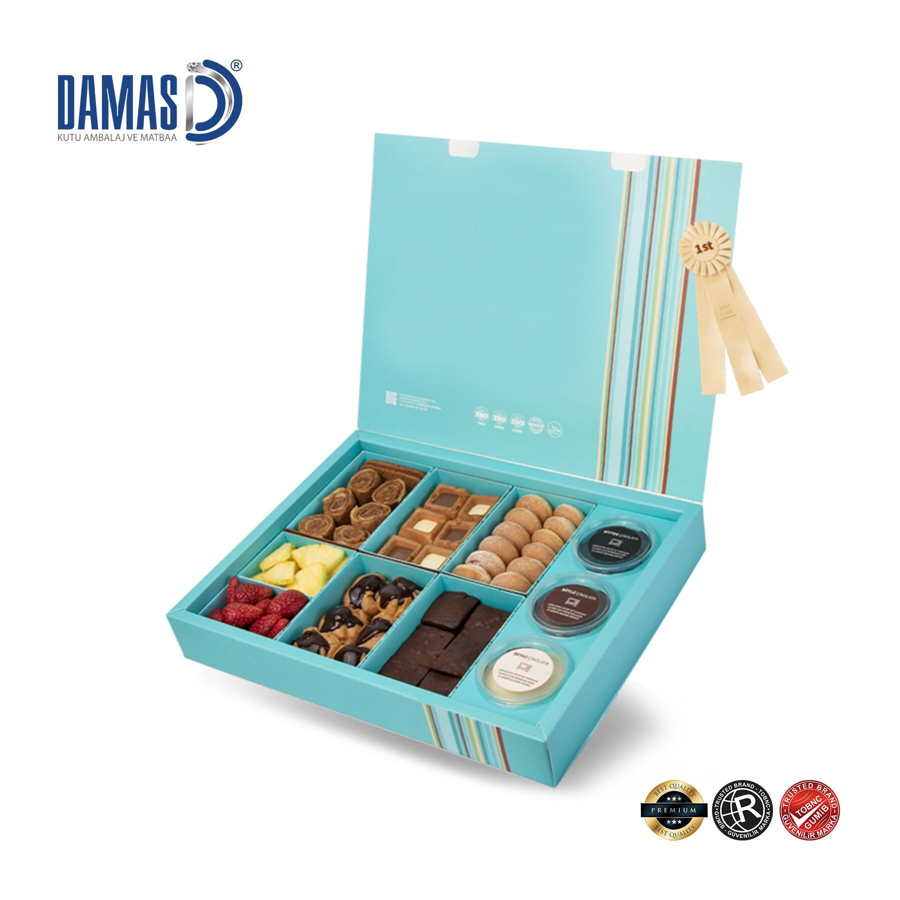 Chocolate Waffle Box – Book-Style Lid (6-Pack, Large)