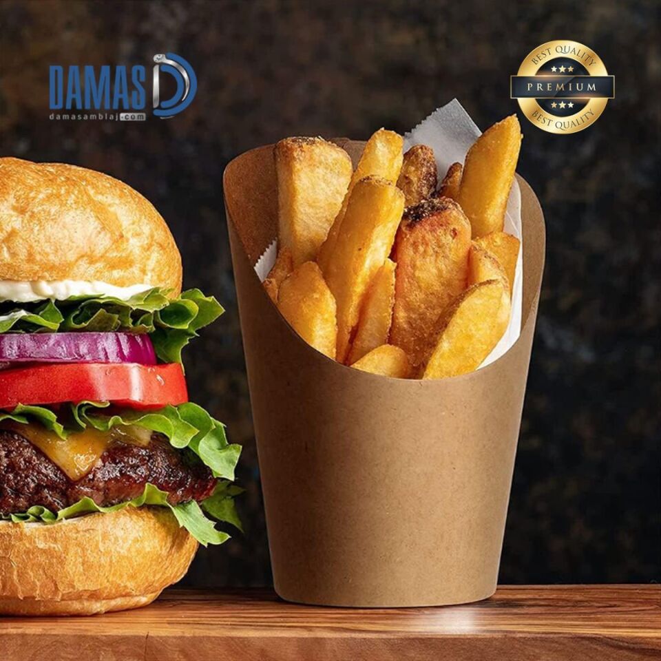 Waffle Box Kraft ( Baskılı / Baskısız ) M - 7,8 x 11,5 x 6,3 cm - Baskısız - 50.000 adet