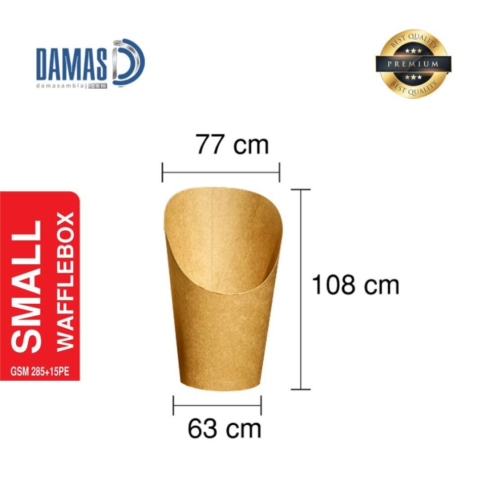 Waffle Box Kraft M - 7,8x11,5x6,3 cm - Unprinted - 100,000 pieces