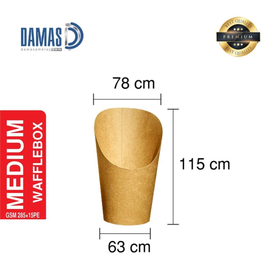 Waffle Box Kraft L - 8,1x14x6,3 cm - Unprinted - 100,000 pieces