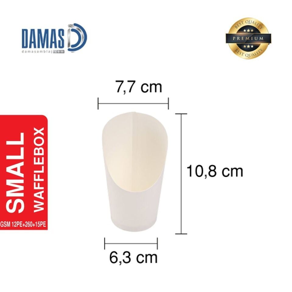 Waffle Box White M - 7,8x11,5x6,3 cm - Unprinted - 100,000 pieces
