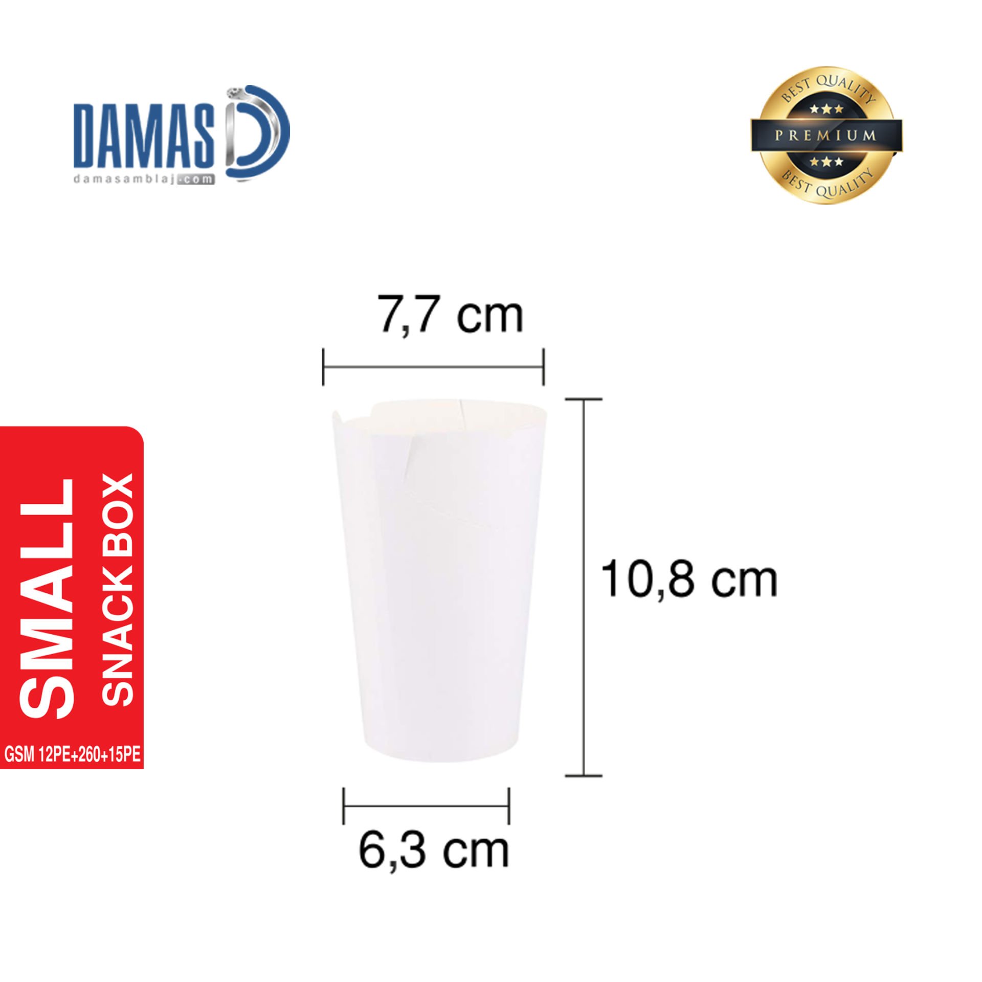 Snack Box  Beyaz ( Baskılı / Baskısız ) S - 7,7 x 10,8 x 6,3 cm - Baskısız - 250.000 adet