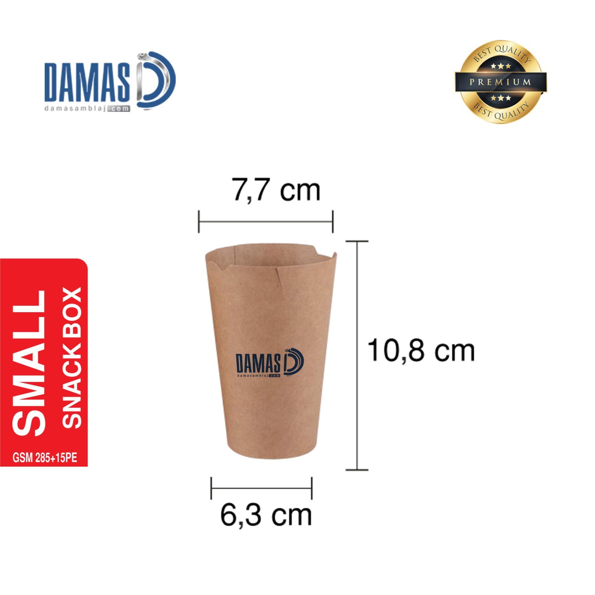 Snack Box Kraft S - 7,7x10,8x6,3 cm - Printed - 100,000 pieces