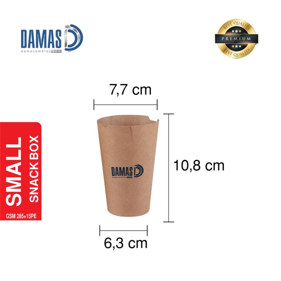 Snack Box Kraft S - 7,7x10,8x6,3 cm - Printed - 100,000 pieces