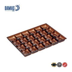 Madlen Çikolata Sunum Tepsi - Plastik Vakumlu Seperatör Kahverengi - 29x20,6 cm - 24 lu - 1.000 adet