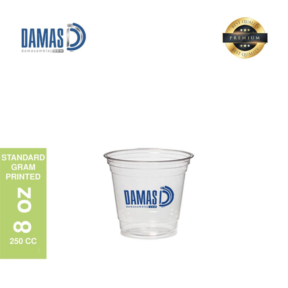 Transparent Plastic Cup Pet Printed (Normal)