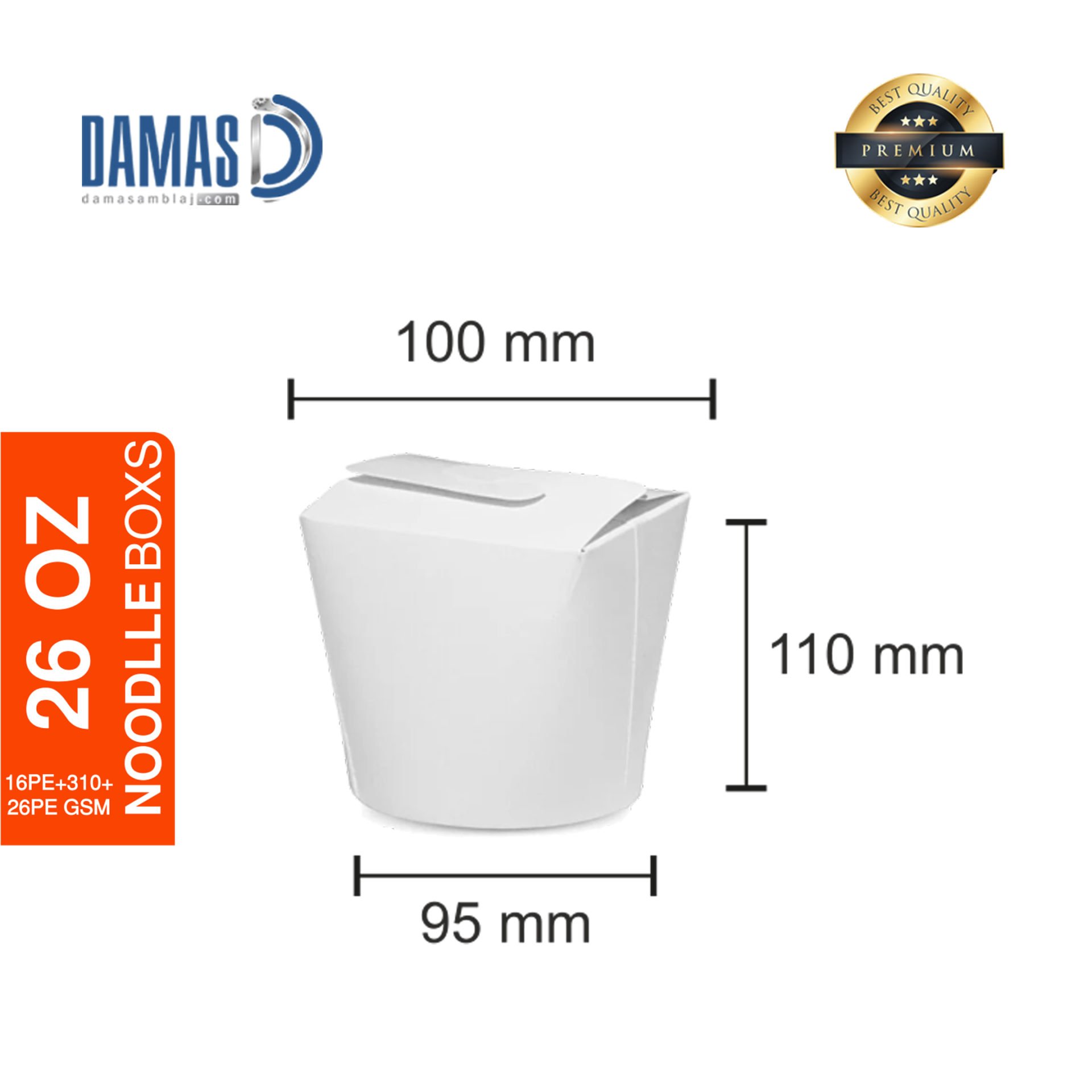 Noodle Box White 26 OZ - Unprinted - 50.000 pieces