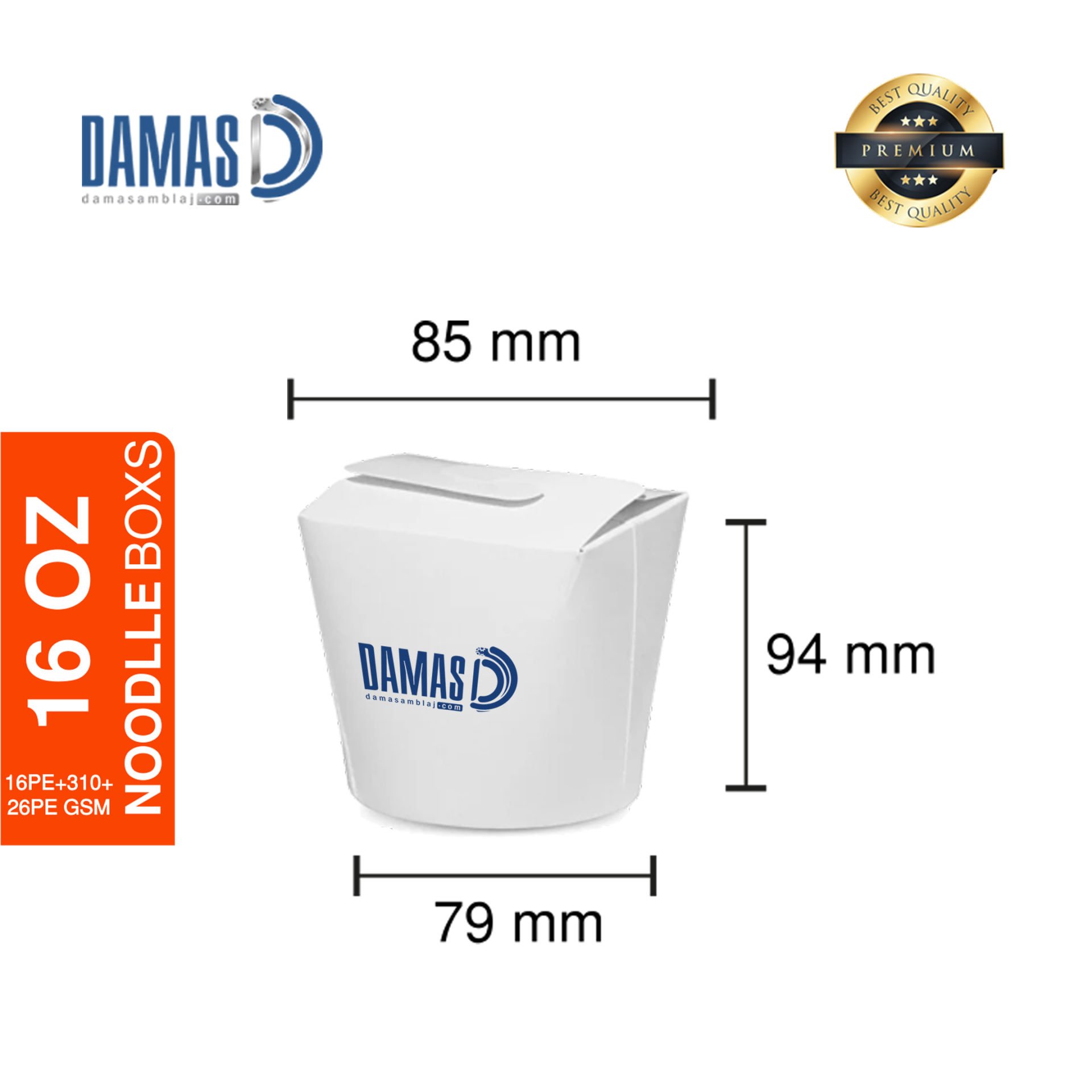 Noodle Kutusu Beyaz ( Baskılı / Baskısız ) 16 OZ - Baskılı - 100.000 adet