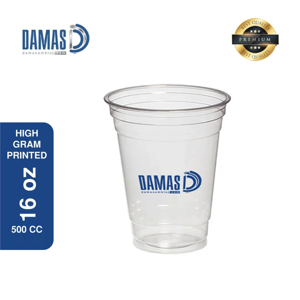Şeffaf Plastik Bardak PET Baskılı Ağır Gr Tek Renk - 20.000 adet - 12 oz 350 cc