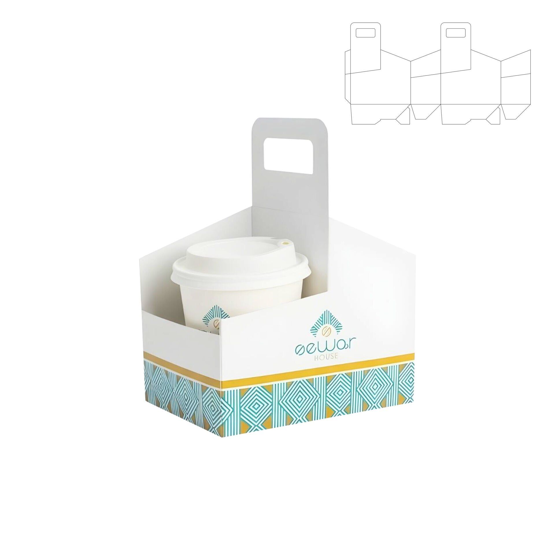 Karton Bardak Taşıyıcı Baskılı BTC202501 15.000 adet - 8-16 oz