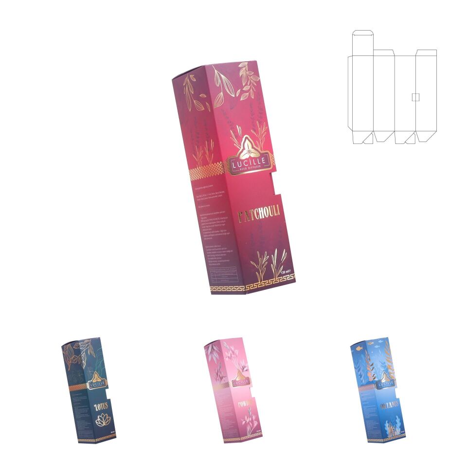Çubuklu Oda Kokusu Kutusu DMSOKK-001 1.000 adet  - 5.3x25x5.3 cm - Mat Selefon + Kabartma Lak
