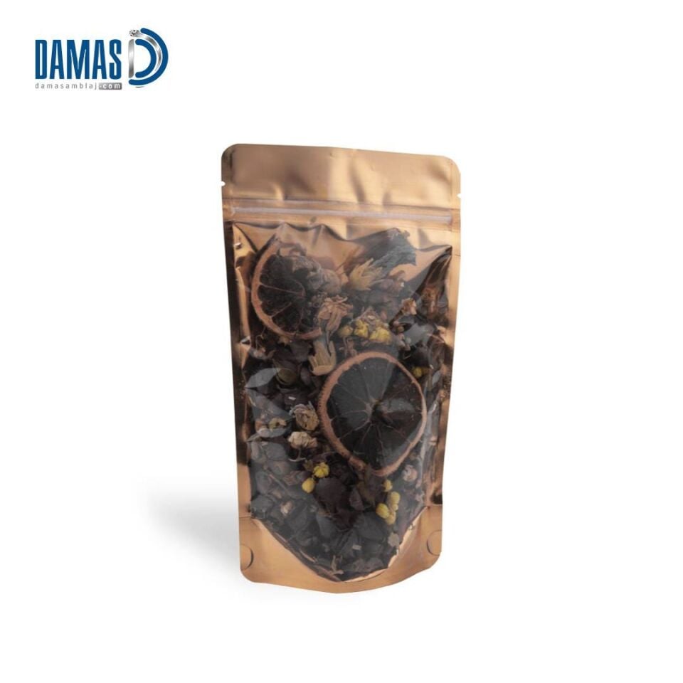 كيس الذهبي الشفاف الالمنيوم بقفل (غير مطبوعة)