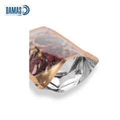 Şeffaf Gold Metalize Kilitli Doypack  ( Baskısız )