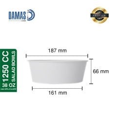 Salata Kasesi Beyaz ( Baskılı / Baskısız ) Baskısız - 25.000 adet - 33 OZ 1000 cc - PP Lid