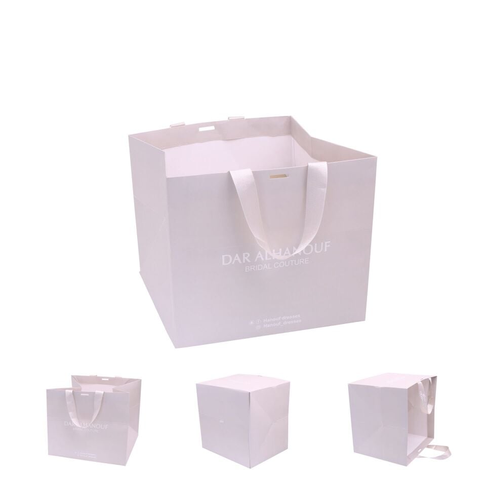 İpli Karton Çanta Baskılı (Büyük) 4XL - 1.000 adet  - Parlak Selefon