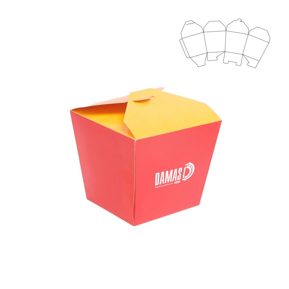 French Fry Box (Folded Bottom Lock)