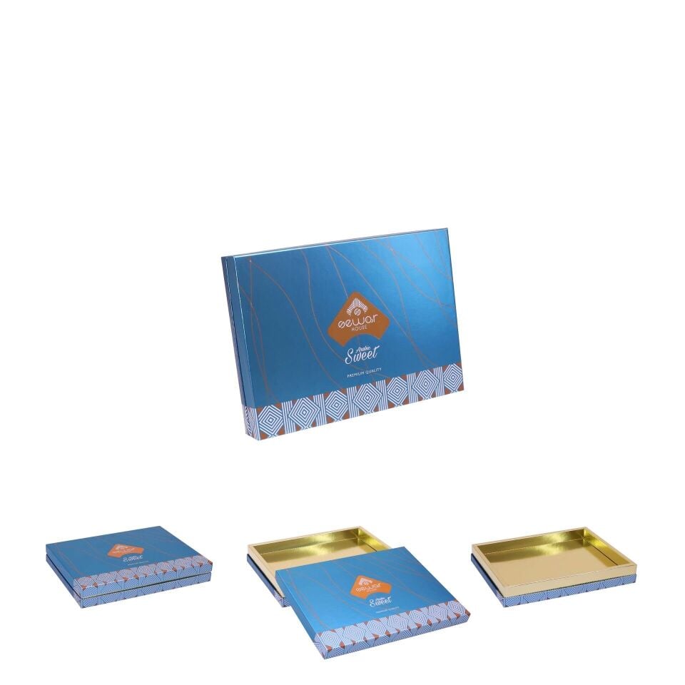 Mukavva Lambalı Kutuları (Özel Üretim) 500 adet - 22,4x23,4x4,9 cm - 500 gr - Mat Selefon + Altın Yaldız