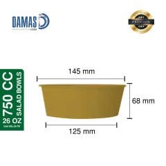 Salata Kasesi Kraft ( Baskılı / Baskısız ) Baskısız - 100.000 adet - 38 OZ 1300 cc - PET Lid