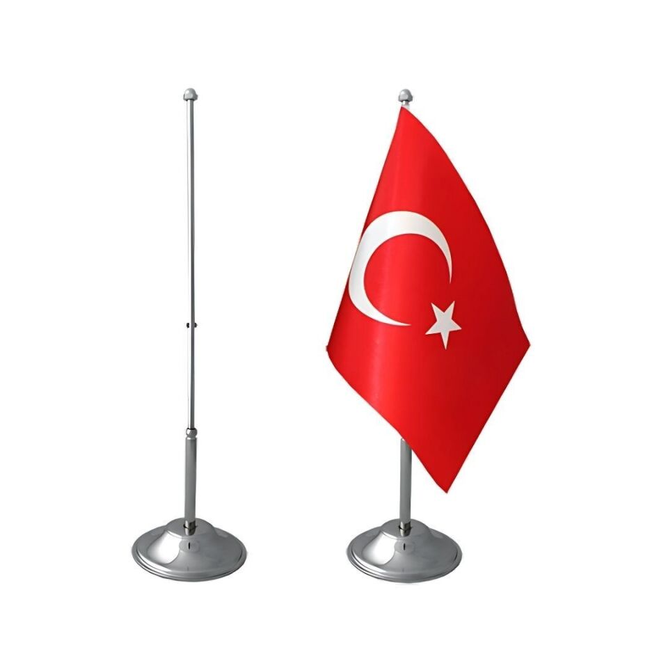 Masa Bayrağı Setleri Logo Basklı | DMSPMB-05 Tekli - 6 Adet