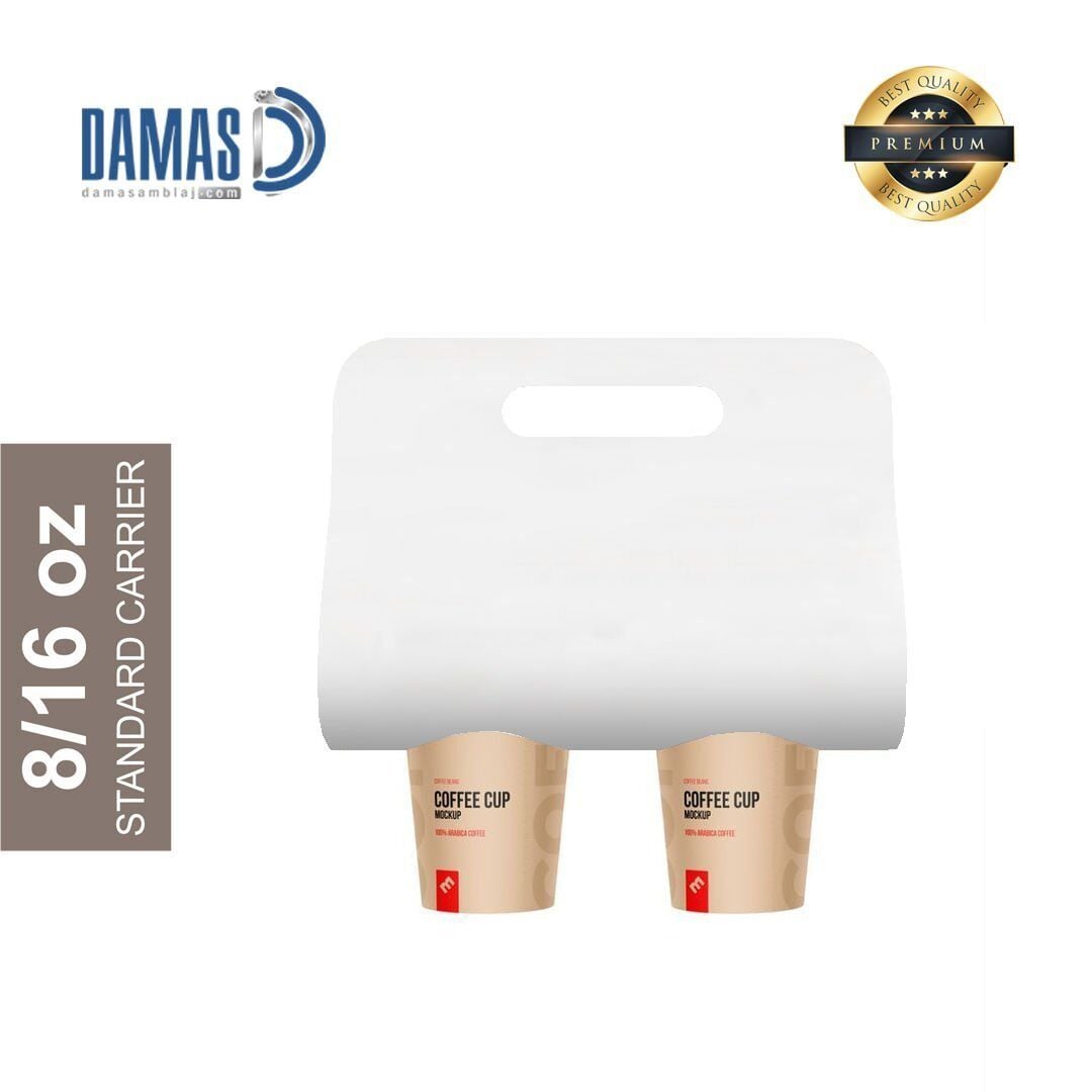 Saplı Karton Bardak Taşıyıcı 2'li ( Baskısız )