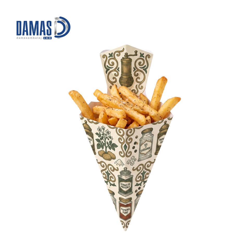 Sauce Potato Chips Fries Kraft Takeaway Box 8x8x30.5 cm - 10,000 pieces