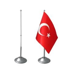 Masa Bayrağı Setleri Logo Basklı | DMSPMB-05 Tekli - 18 Adet