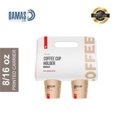 حامل أكواب كرتوني بمقبض ثنائي (مطبوعة)