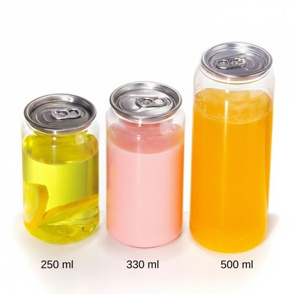 Metal Kapaklı PET Bardak/Kavanoz 250 ml  - İçecek Kapağı - 600 adet