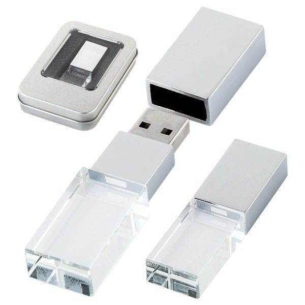 Kristal USB Bellek 8190 (16GB - 32GB) Tek Yön UV Baskı  - 50 adet - 32GB Kapasite