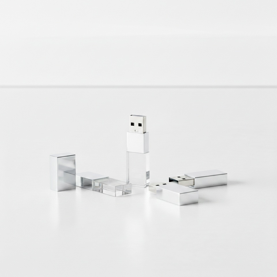 Kristal USB Bellek 8190 (16GB - 32GB) Tek Yön UV Baskı  - 50 adet - 32GB Kapasite