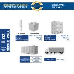 Karton Bardak Tek Katlı 8 oz ( Baskılı )