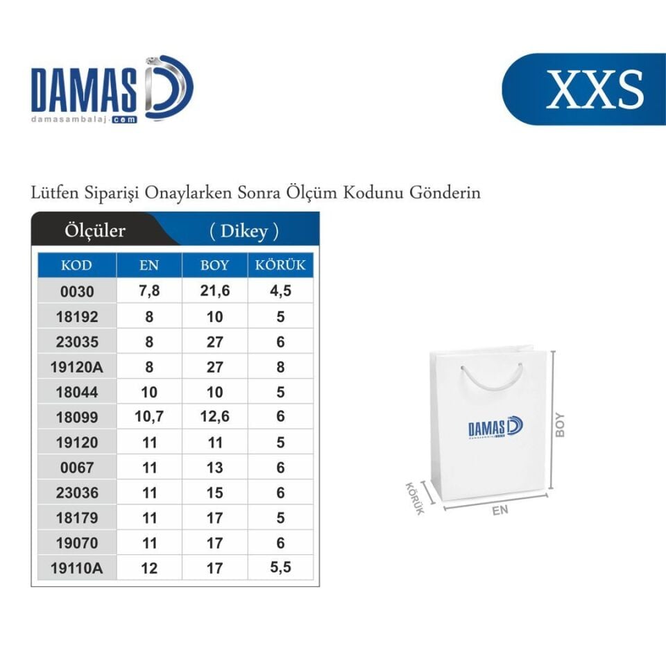 İpli Karton Çanta Baskılı (XXS-D3245) 500 adet - Mat Selefon + Altın Yaldız