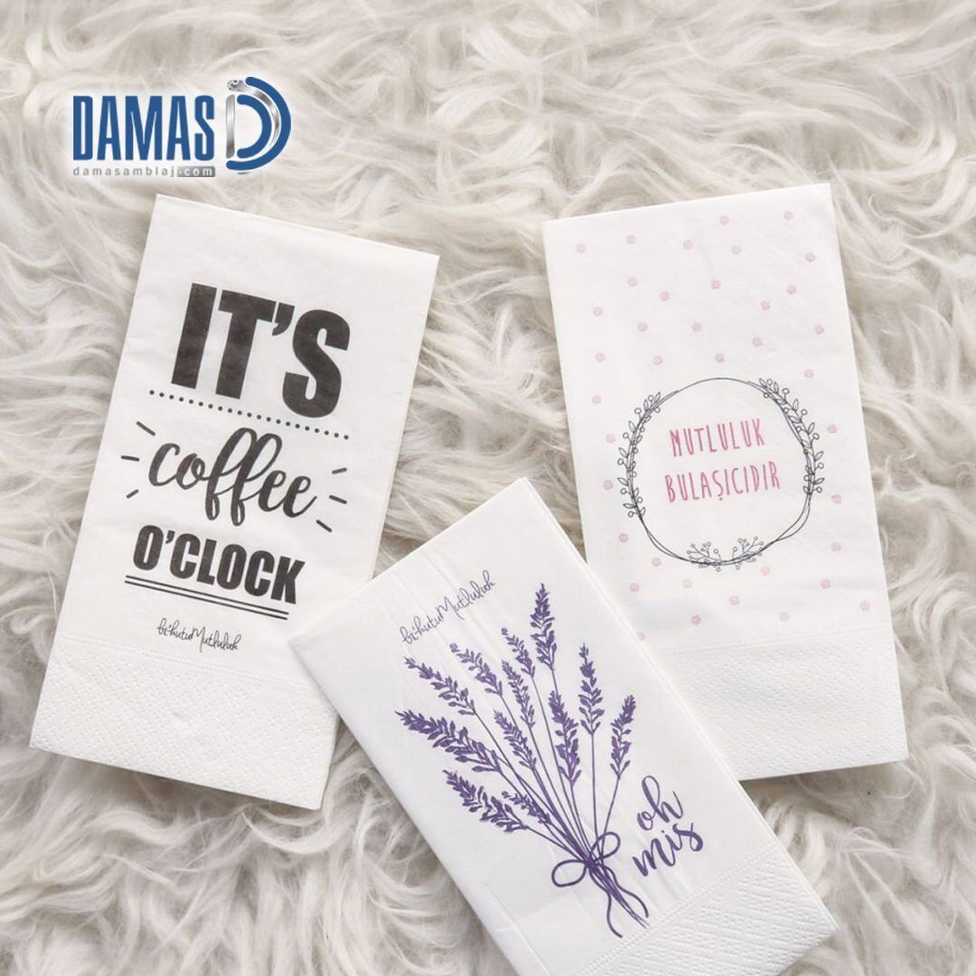 Baskılı Peçete 33x33 cm ( Özel Üretim ) 2 renk baskı  - 50 koli - Dikdörtgen ( 1 Koli 2400 Adet ) - Çift Kat